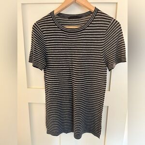 Jenni Kayne black and grey striped tee size small